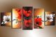 Bloemen 3 - 5 delig canvas 150x70cm Handgeschilderd
