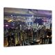 Hong Kong City in de nacht - Foto print op canvas