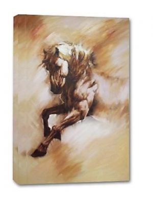 Paard in het wild - 1 delig 60x90cm Handgeschilderd schilderij