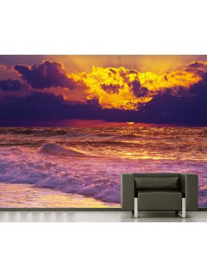 Foto behang Zonsondergang op het strand III voorbeeld