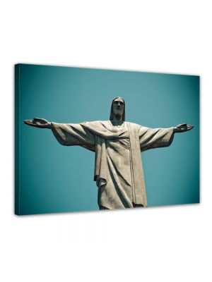 Jesus beeld - Rio De Janeiro Brasilie - ingelijste canvas print