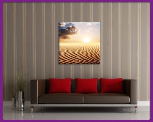 Foto print op canvas Zonsondergang in de woestijn