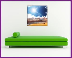 Foto print op canvas Zon boven de woestijn