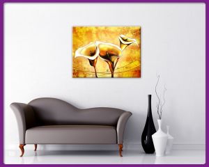 Foto print op canvas Witte kelken bloemen