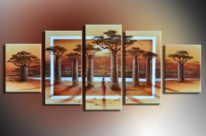 Afrikaans leven handgeschilderde canvas 150x70cm