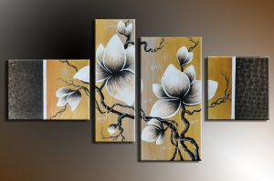 Bloemen handgeschilderde canvas 120x70cm