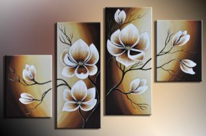 Bloemen handgeschilderde canvas 120x80cm