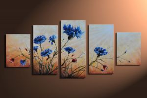 Bloemen handgeschilderde canvas 150x70cm