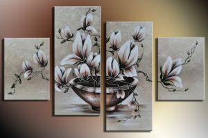 Bloemen vaas handgeschilderde canvas