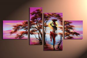Afrikaanse dromen handgeschilderde canvas 120x70cm