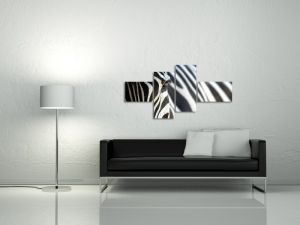 Zebra - 150x80cm 4 delig - ingelijst