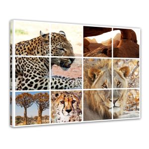Afrika Collage I - Foto print op canvas