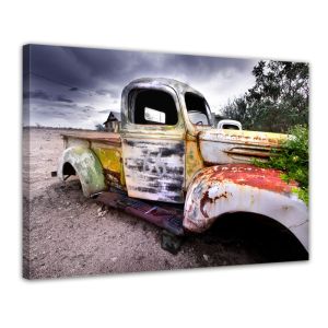 Oude verroeste truck - Foto print op canvas