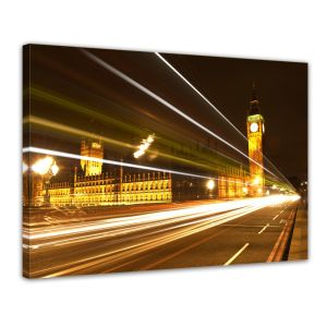 Big Ben in de nacht - London UK - Foto print op canvas
