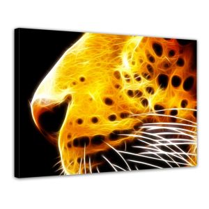 Luipaard Neon - Foto print op canvas