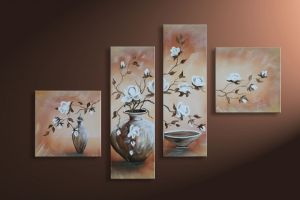 Magnolia 1 - 4 delig canvas 100x70cm Handgeschilderd