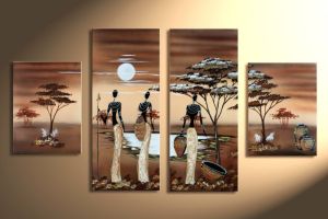 Afrikaanse vrouwen handgeschilderde canvas 120x80cm