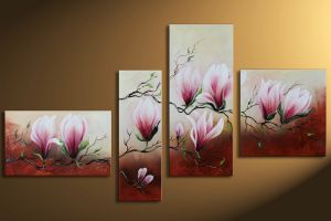 Magnolia handgeschilderd canvas 140x80cm