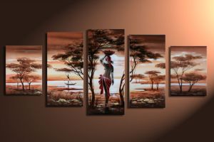 Afrikaanse dromen handgeschilderde canvas 150x70cm
