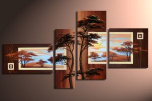 Afrikaanse savanne handgeschilderde canvas 140x80cm