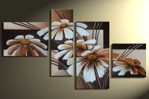 Bloemen handgeschilderde canvas 120x70cm