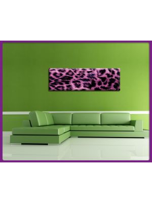 Foto print op canvas Panorama Luipaarden vel - Roze