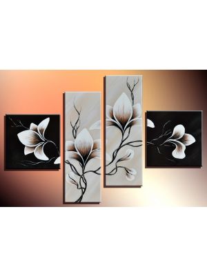 Magnolia 11 - 4 delig canvas 100x70cm Handgeschilderd