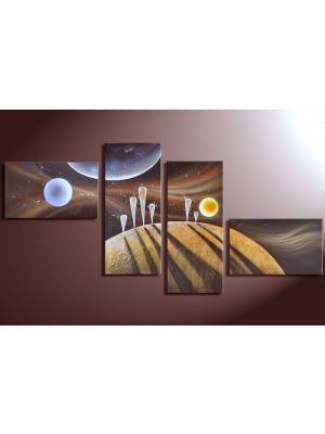 Abstracte kunst 1 - 4 delig canvas 160x80cm