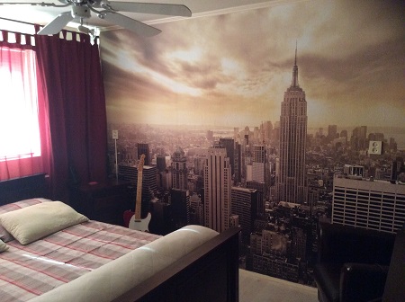 Erg mooi New York fotobehang in de slaapkamer